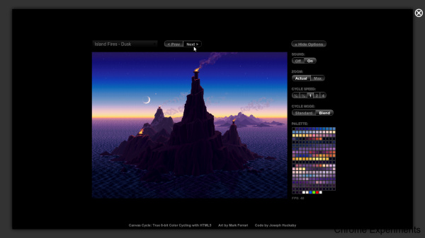 Selected demo running