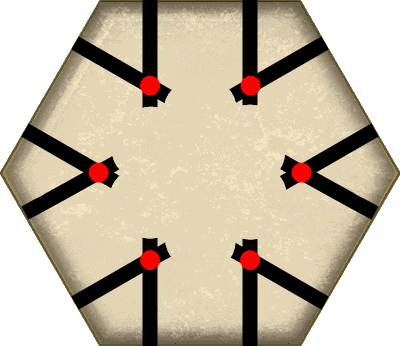 Control points on hexagonal tile Control points on hexagonal tile