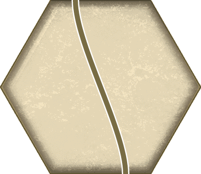 Solitary line on hexagonal tile Solitary line on hexagonal tile