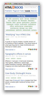 Tutorials index Tutorials index